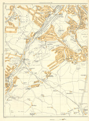 SHEFFIELD Totley Rise Abbeydale Greenhill Millhouses Woodseats Whirlow 1935 map