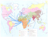 AFRICA. Africa and the World. Religion migration 1973 old vintage map chart