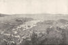 NORWAY. Bergen- Bird's- eye view of the Town and Harbour 1895 old print