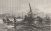 ITALY. Riviera di Levante. Lavagna Return from Fishing 1877 old antique print