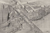LONDON. Bird's-eye view London Bridge Lower Thames Street 1944 old print
