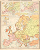 EUROPE. Ethnographie- Langues- Religions 1900 old antique map plan chart
