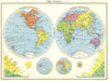 WORLD. The World in twin Hemispheres. Mountain heights 1938 old vintage map
