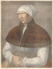 Portrait of Holbein's wife by Bartolozzi after Holbein. Henry VIII's court 1884