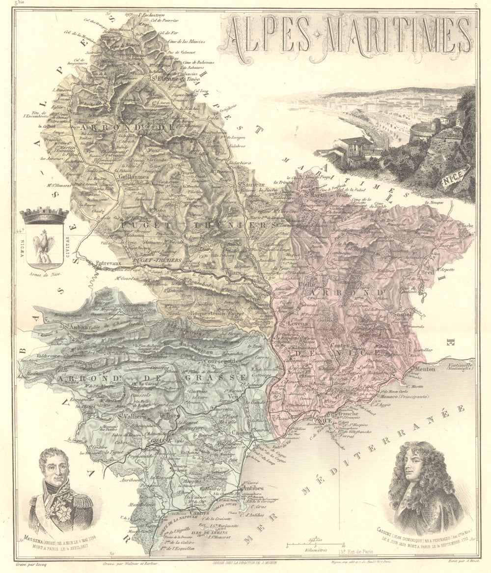 ALPES-MARITIMES. Alpes-Maritimes département. Nice vignette.Vuillemin 1903 map