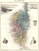 CORSICA. Corse (Corsica) .  Ajaccio vignette. Vuillemin 1903 old antique map