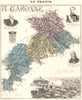 HAUTE-GARONNE. Haute-Garonne département.Toulouse vignette.Vuillemin 1903 map