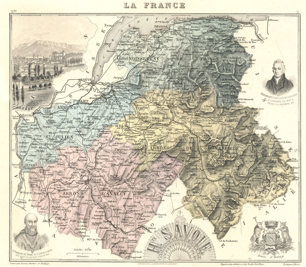 HAUTE-SAVOIE. Haute-Savoie département.  Annecy vignette. Vuillemin 1903 map