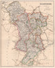 DERBYSHIRE. County map. Parliamentary boroughs. Peak District. PHILIP 1902
