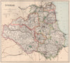 DURHAM. County map showing divisions & parliamentary boroughs. PHILIP 1902