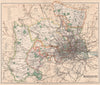 LONDON & MIDDLESEX. Divisions, Parliamentary boroughs & Railways.PHILIP 1902 map