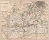 SURREY / SOUTH LONDON. County map . Divisions & constituencies. PHILIP 1902