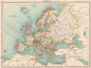 EUROPE. Political map. Shipping routes. Telegraph cables. BARTHOLOMEW 1901