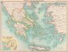 GREECE. Samos & Crete shown as independent. Eastern Aegean as Turkish 1901 map