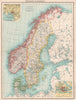 SCANDINAVIA.Sweden Norway & Denmark;Inset Christiania(Oslo);Stockholm 1901 map