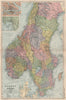 SCANDINAVIA.Norway & Sweden;Inset Stockholm & Christiania(Oslo).BACON 1893 map