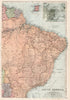 SOUTH AMERICA NE. Brazil. Inset Rio de Janeiro; Trinidad. BACON 1893 old map