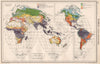 WORLD LAND UTILISATION. Farm types. nomadic dairy stock rearing &c 1952 map