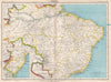 BRAZIL. also Paraguay. BARTHOLOMEW 1952 old vintage map plan chart