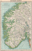 NORWAY. Southern Norway. BARTHOLOMEW 1924 old antique vintage map plan chart