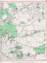 BARNET. Mill Hill Barnet Common Arkley Highwood Hill 1964 old vintage map