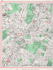 SOUTHGATE.Winchmore Hill Enfield Palmer's Green Bush Hill Park Edmonton 1964 map