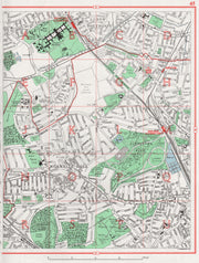 MUSWELL HILL. New Southgate Fortis Green Hornsey Wood Green Bowes Park 1964 map