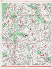 SUTTON. St Helier Rosehill The Wrythe Carshalton Morden 1964 old vintage map