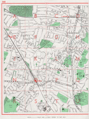 ORPINGTON. Petts Wood St. Mary Cray Poverest Broom Hill 1964 old vintage map