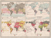 WORLD. Prevailing Winds Rainfall Snowfall limit Races Religions 1890 old map