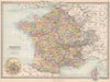 FRANCE & SWITZERLAND. without Alsace Lorraine. BARTHOLOMEW 1890 old map