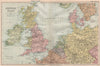 BRITISH ISLES & NORTHERN EUROPE. Benelux Germany Denmark. BACON 1896 old map