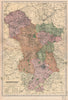 DERBYSHIRE. Showing Parliamentary divisions, boroughs & parks. BACON 1896 map