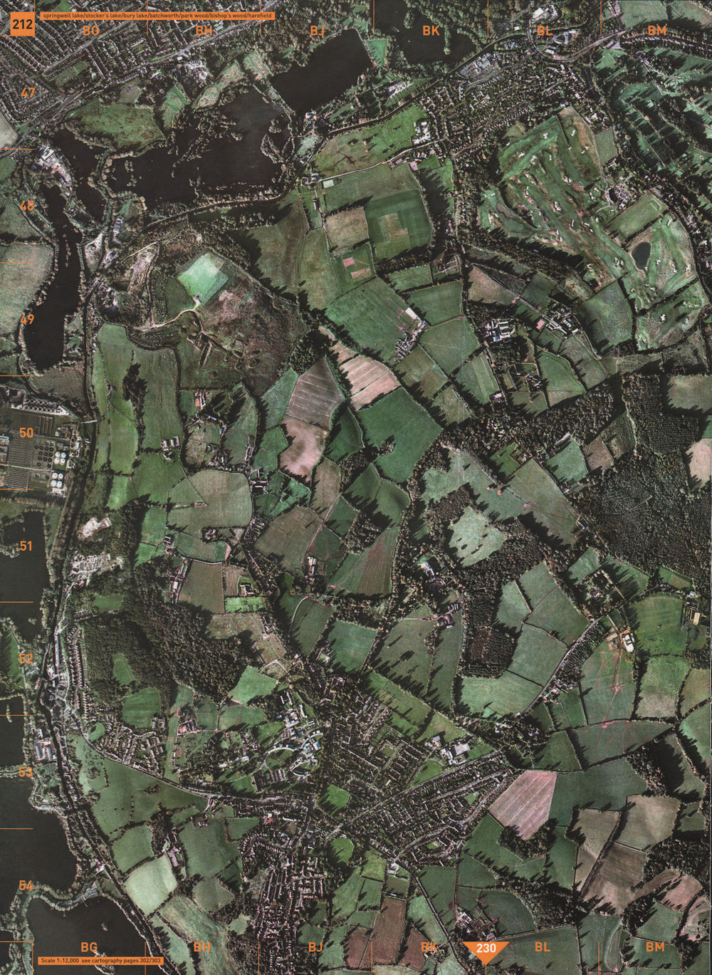 HAREFIELD. Springwell Lake Stocker's Bury Batchworth Park Wood Bishop's 2000 map