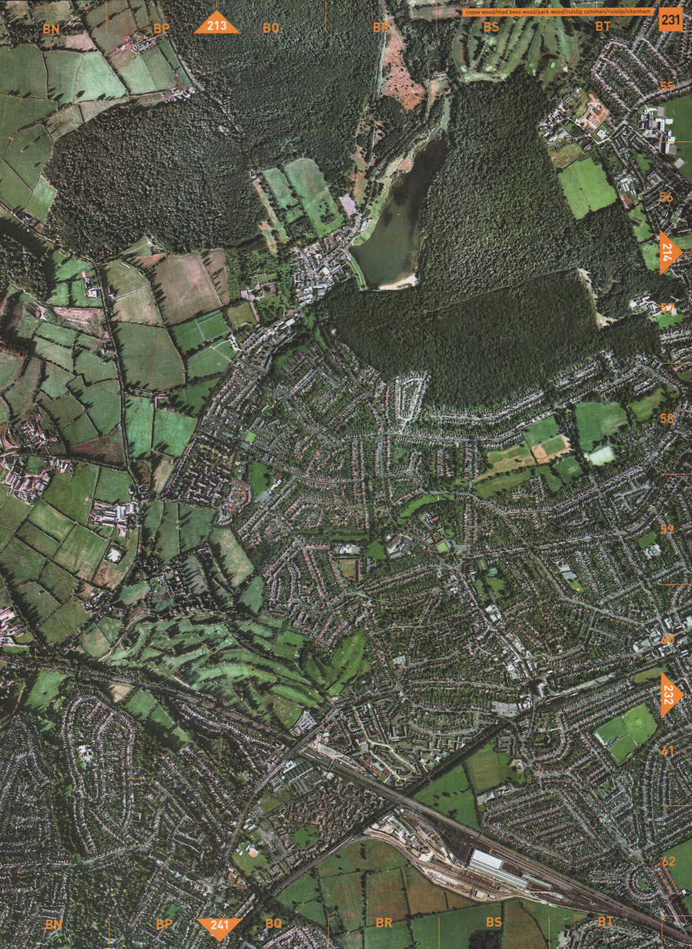 RUISLIP. Copse Wood Mad Bess Wood Park Wood Ruislip Common Ickenham 2000 map