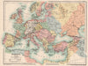 HOLY ROMAN EMPIRE. Europe in 1360 1902 old antique vintage map plan chart