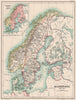 SCANDINAVIA 1658-1815. 17th 18th 19th centuries. Inset 1521–1648 1902 old map