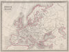 EUROPE.Après invasion des Barbares.post Barbarian migration.MALTE-BRUN c1846 map