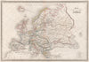 EUROPE POLITICAL. Carte de L' Europe. Original colour. MALTE-BRUN c1846 map