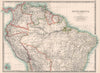 SOUTH AMERICA NORTHERN.Brazil Peru Ecuador Colombia Venezuela.JOHNSTON 1906 map