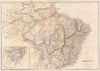 BRAZIL. showing states & railways. Scale in Portuguese Leagues. BLACKIE 1882 map