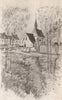 DIXMUDE (DIKSMUIDE) . The Beguinage. Belgium 1916 old antique print picture