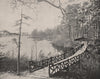 Kissing Bridge, Lakewood, New Jersey 1895 old antique vintage print picture