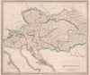 AUSTRIA. Provinces. Hungary Lombardy Bukowina Banat Dalmatia. JOHNSON 1850 map