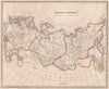RUSSIAN EMPIRE. In Europe. Siberia. Tobolsk. Irkoutsk. OOC. JOHNSON 1850 map