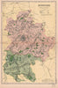 BEDFORDSHIRE. Showing Parliamentary divisions, boroughs & parks. BACON 1901 map