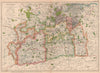 SURREY. Showing Parliamentary divisions, boroughs & parks. BACON 1927 old map