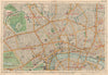 LONDON CENTRAL Westminster West End City Islington Southwark. BACON 1927 map