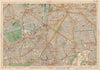 LAMBETH CAMBERWELL Westminster Clapham Brixton Battersea Pimlico. BACON 1927 map