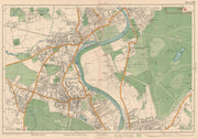 TWICKENHAM TEDDINGTON Petersham Richmond Hill/Park Kingston Ham. BACON 1927 map